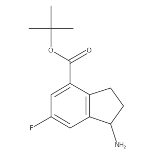 tert-butyl 1-amino-6-fluoro-2,3-dihydro-1H-indene-4-carboxylate结构式