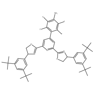 4-(2,6-Bis((R)-4-(3,5-di-tert-butylphenyl)-4,5-dihydrooxazol-2-yl)pyridin-4-yl)-2,3,5,6-tetrafluoroaniline Structure