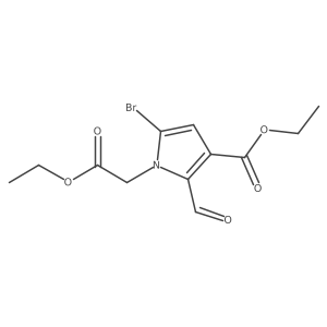 Ethyl 5-bromo-1-(2-ethoxy-2-oxoethyl)-2-formyl-1H-pyrrole-3-carboxylate Structure