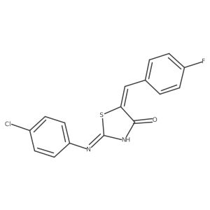 (5Z)-2-[(4-chlorophenyl)amino]-5-(4-fluorobenzylidene)-1,3-thiazol-4(5H)-one Structure