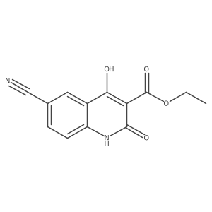 Ethyl 6-cyano-1,2-dihydro-4-hydroxy-2-oxo-3-quinolinecarboxylate结构式