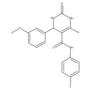 N-(4-fluorophenyl)-4-(3-methoxyphenyl)-6-methyl-2-oxo-1,2,3,4-tetrahydropyrimidine-5-carboxamide结构式