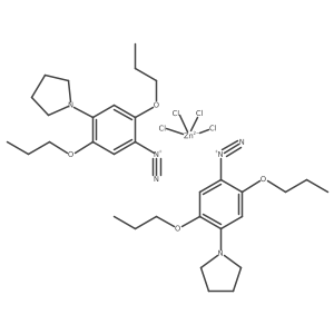 Benzenediazonium, 2,5-dipropoxy-4-(1-pyrrolidinyl)-, (T-4)-tetrachlorozincate(2-) (2:1) Structure