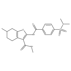 2-(4-(N,N-dimethylsulfamoyl)benzamido)-N,6-dimethyl-4,5,6,7-tetrahydrobenzo[b]thiophene-3-carboxamide结构式