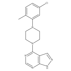 4-[4-(5-chloro-2-methylphenyl)piperazin-1-yl]-1H-pyrazolo[3,4-d]pyrimidine结构式