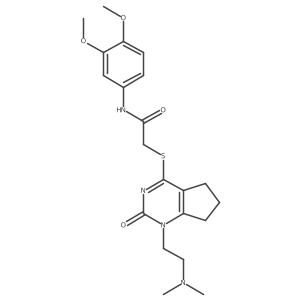 N-(3,4-dimethoxyphenyl)-2-((1-(2-(dimethylamino)ethyl)-2-oxo-2,5,6,7-tetrahydro-1H-cyclopenta[d]pyrimidin-4-yl)thio)acetamide结构式