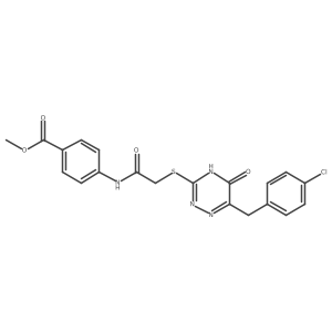 Methyl 4-[({[6-(4-chlorobenzyl)-5-oxo-4,5-dihydro-1,2,4-triazin-3-yl]sulfanyl}acetyl)amino]benzoate结构式
