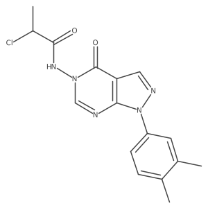 2-chloro-N-(1-(3,4-dimethylphenyl)-4-oxo-1H-pyrazolo[3,4-d]pyrimidin-5(4H)-yl)propanamide结构式