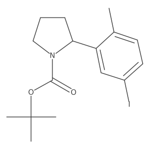 Tert-butyl 2-(5-iodo-2-methylphenyl)pyrrolidine-1-carboxylate结构式