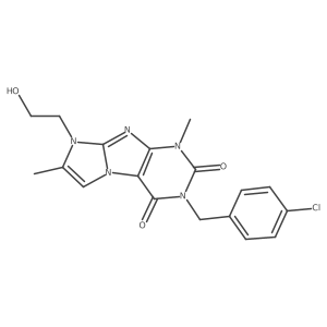 3-(4-chlorobenzyl)-8-(2-hydroxyethyl)-1,7-dimethyl-1H-imidazo[2,1-f]purine-2,4(3H,8H)-dione Structure