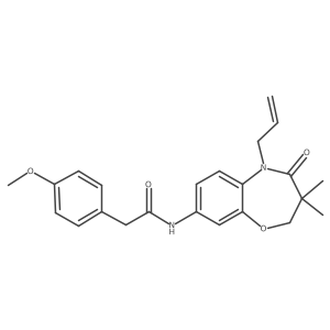 N-(5-allyl-3,3-dimethyl-4-oxo-2,3,4,5-tetrahydrobenzo[b][1,4]oxazepin-8-yl)-2-(4-methoxyphenyl)acetamide结构式