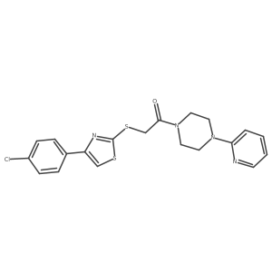 2-((4-(4-Chlorophenyl)thiazol-2-yl)thio)-1-(4-(pyridin-2-yl)piperazin-1-yl)ethanone结构式