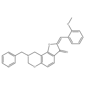 (2Z)-2-(2-methoxybenzylidene)-8-(pyridin-3-ylmethyl)-8,9-dihydro-7H-furo[2,3-f][1,3]benzoxazin-3(2H)-one Structure