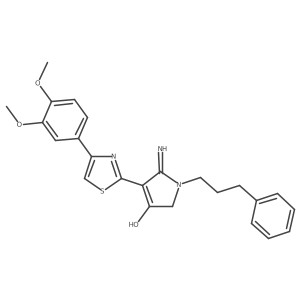 5-amino-4-[4-(3,4-dimethoxyphenyl)-1,3-thiazol-2-yl]-1-(3-phenylpropyl)-1,2-dihydro-3H-pyrrol-3-one Structure