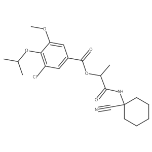 1-[(1-Cyanocyclohexyl)carbamoyl]ethyl 3-chloro-5-methoxy-4-(propan-2-yloxy)benzoate结构式
