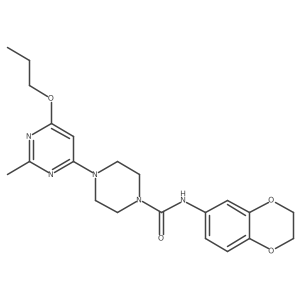 N-(2,3-dihydrobenzo[b][1,4]dioxin-6-yl)-4-(2-methyl-6-propoxypyrimidin-4-yl)piperazine-1-carboxamide结构式