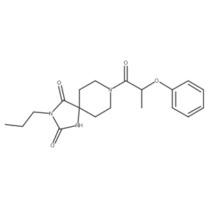8-(2-Phenoxypropanoyl)-3-propyl-1,3,8-triazaspiro[4.5]decane-2,4-dione结构式