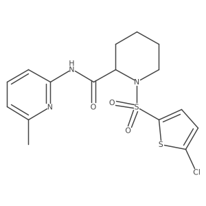 1-[(5-chlorothiophen-2-yl)sulfonyl]-N-(6-methylpyridin-2-yl)piperidine-2-carboxamide Structure