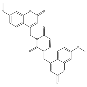 1,3-Bis[(7-methoxy-2-oxo-2H-1-benzopyran-4-yl)methyl]-2,4(1H,3H)-pyrimidinedione Structure
