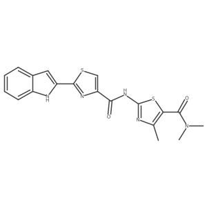 N-(5-(dimethylcarbamoyl)-4-methylthiazol-2-yl)-2-(1H-indol-2-yl)thiazole-4-carboxamide Structure