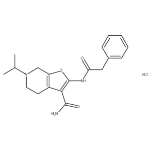 6-Isopropyl-2-(2-phenylacetamido)-4,5,6,7-tetrahydrothieno[2,3-c]pyridine-3-carboxamide hydrochloride Structure
