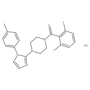 (2,6-difluorophenyl)(4-(1-(p-tolyl)-1H-imidazol-2-yl)piperazin-1-yl)methanone hydrochloride Structure