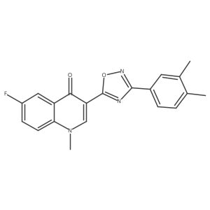 3-[3-(3,4-dimethylphenyl)-1,2,4-oxadiazol-5-yl]-6-fluoro-1-methylquinolin-4(1H)-one结构式