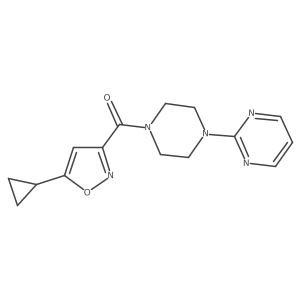 (5-Cyclopropylisoxazol-3-yl)(4-(pyrimidin-2-yl)piperazin-1-yl)methanone Structure