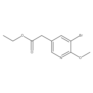 (5-Bromo-6-methoxy-pyridin-3-yl)-acetic acid ethyl ester Structure
