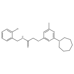 2-((2-(azepan-1-yl)-6-methylpyrimidin-4-yl)oxy)-N-(2-bromobenzyl)acetamide结构式