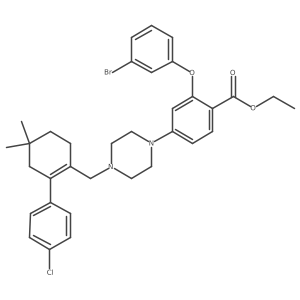 Ethyl 2-(3-bromophenoxy)-4-[4-[[2-(4-chlorophenyl)-4,4-dimethylcyclohexen-1-yl]methyl]piperazin-1-yl]benzoate结构式