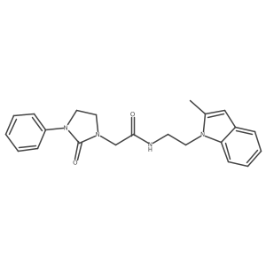 N-(2-(2-methyl-1H-indol-1-yl)ethyl)-2-(2-oxo-3-phenylimidazolidin-1-yl)acetamide结构式