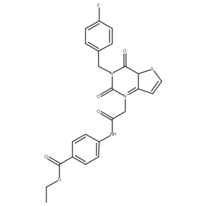 ethyl 4-(2-{3-[(4-fluorophenyl)methyl]-2,4-dioxo-1H,2H,3H,4H-thieno[3,2-d]pyrimidin-1-yl}acetamido)benzoate Structure