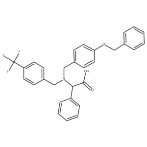 2-({[4-(Benzyloxy)phenyl]methyl}({[4-(trifluoromethyl)phenyl]methyl})amino)-2-phenylacetic acid Structure