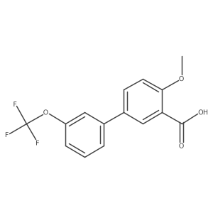 4-Methoxy-3'-(trifluoromethoxy)-[1,1'-biphenyl]-3-carboxylic acid结构式