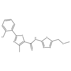 2-(2-chlorophenyl)-N-[(2E)-5-(methoxymethyl)-1,3,4-thiadiazol-2(3H)-ylidene]-4-methyl-1,3-thiazole-5-carboxamide Structure