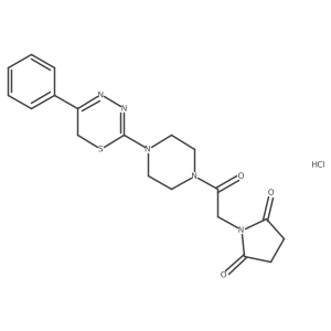 1-(2-oxo-2-(4-(5-phenyl-6H-1,3,4-thiadiazin-2-yl)piperazin-1-yl)ethyl)pyrrolidine-2,5-dione hydrochloride Structure