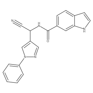 N-[cyano(1-phenyl-1H-pyrazol-4-yl)methyl]-1H-indole-6-carboxamide结构式