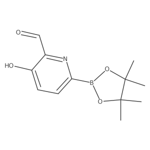(6-Formyl-5-hydroxypyridin-2-YL)boronic acid pinacol ester结构式