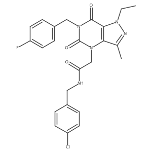 N-(4-chlorobenzyl)-2-(1-ethyl-6-(4-fluorobenzyl)-3-methyl-5,7-dioxo-6,7-dihydro-1H-pyrazolo[4,3-d]pyrimidin-4(5H)-yl)acetamide Structure