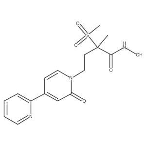 (2R)-N-hydroxy-2-methyl-2-methylsulfonyl-4-(2-oxo-4-pyridin-2-ylpyridin-1-yl)butanamide结构式