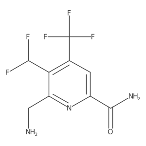 2-(Aminomethyl)-3-(difluoromethyl)-4-(trifluoromethyl)pyridine-6-carboxamide结构式