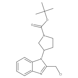 tert-Butyl 3-(2-(chloromethyl)-1H-benzo[d]imidazol-1-yl)pyrrolidine-1-carboxylate结构式