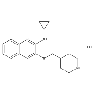 N2-cyclopropyl-N3-methyl-N3-(piperidin-4-ylmethyl)quinoxaline-2,3-diamine hydrochloride结构式