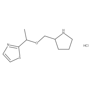 2-(1-(Pyrrolidin-2-ylmethoxy)ethyl)thiazole hydrochloride结构式