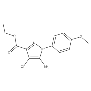 Ethyl 5-amino-4-chloro-1-(4-methoxyphenyl)pyrazole-3-carboxylate结构式