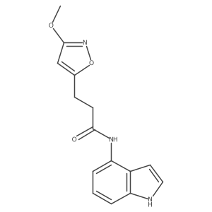 N-(1H-indol-4-yl)-3-(3-methoxy-1,2-oxazol-5-yl)propanamide结构式