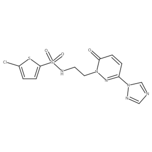 5-chloro-N-(2-(6-oxo-3-(1H-1,2,4-triazol-1-yl)pyridazin-1(6H)-yl)ethyl)thiophene-2-sulfonamide结构式