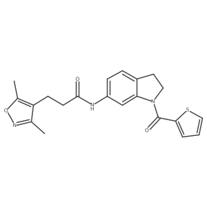 3-(3,5-dimethylisoxazol-4-yl)-N-(1-(thiophene-2-carbonyl)indolin-6-yl)propanamide结构式
