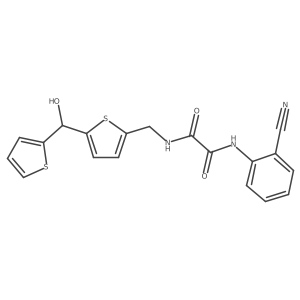 N1-(2-cyanophenyl)-N2-((5-(hydroxy(thiophen-2-yl)methyl)thiophen-2-yl)methyl)oxalamide结构式